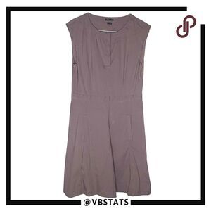 Theory Women's Sleeveless Luxe Aithne Cotton Blend A-line Dress Tan‎ Size 12